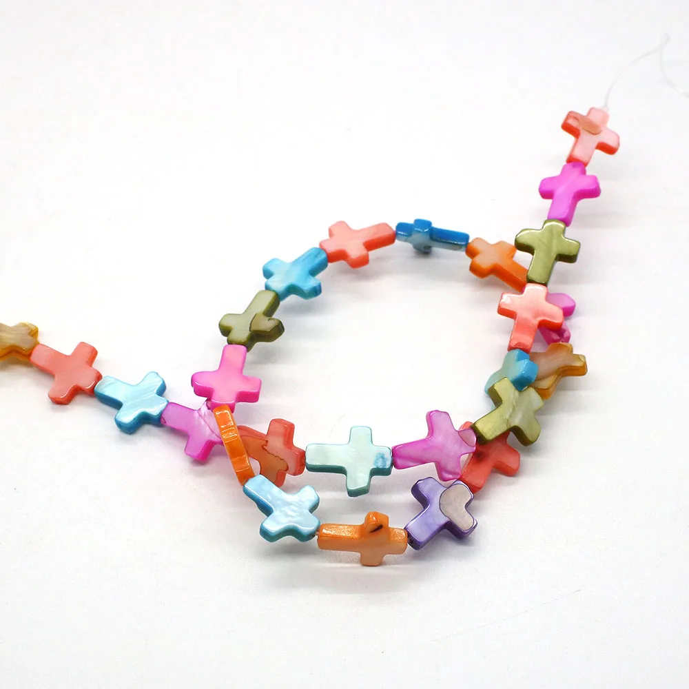 

Color Cross shape Natural Shell Bead Mother of Pearl Loose Beads Spacer Bead for Jewelry Making DIY Bracelet Necklace Accessorie