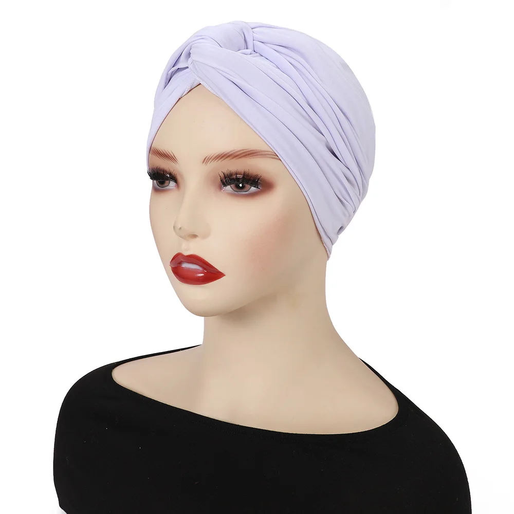 Nuevas mujeres indias musulmanas Hijabs quimio pérdida de cabello cáncer turbante cabeza bufanda envoltura Strech Bandana cubierta Beanie gorra árabe