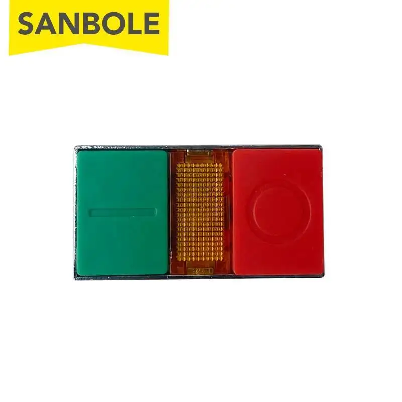 Кнопочный переключатель 22 мм красно-зеленый с лампой на пластиковой панели XB2-BW8465 Сброс мгновенного прямоугольного NO NC