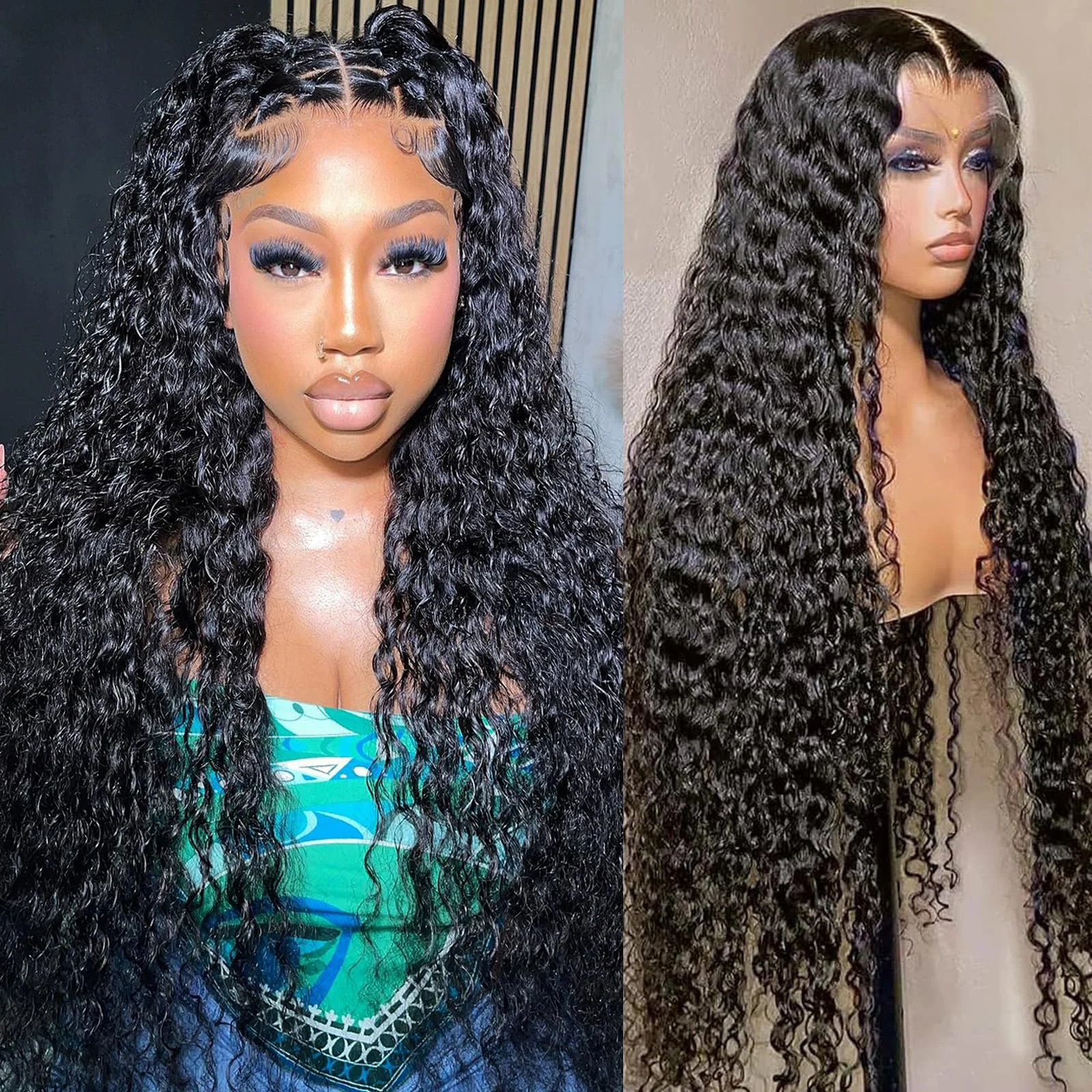 

HD Lace Front Wigs Human Hair Pre Plucked Deep Wave Lace Front Wigs for Black Women Deep Culy 30 inch Lace Human Hair Wigs