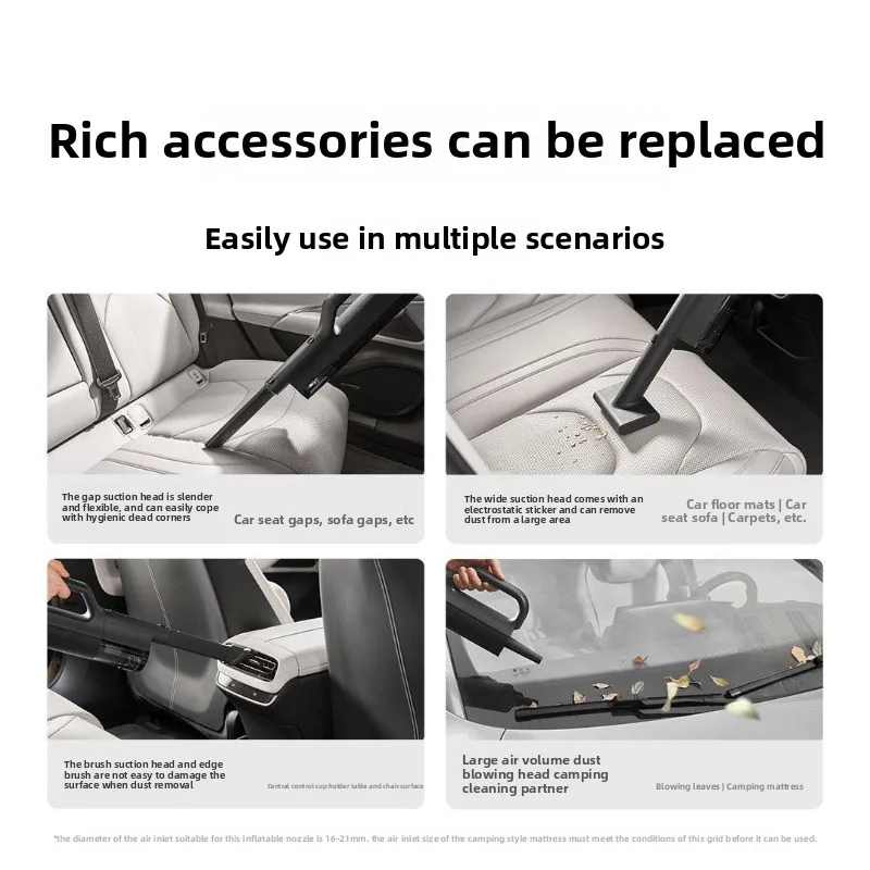 يحتوي المكنسة الكهربائية للسيارة Xiaomi Mijia بقوة 21 كيلو باسكال، مع 5 طبقات من الترشيح وكوب غبار سعة 150 مل لإزالة الغبار العميق