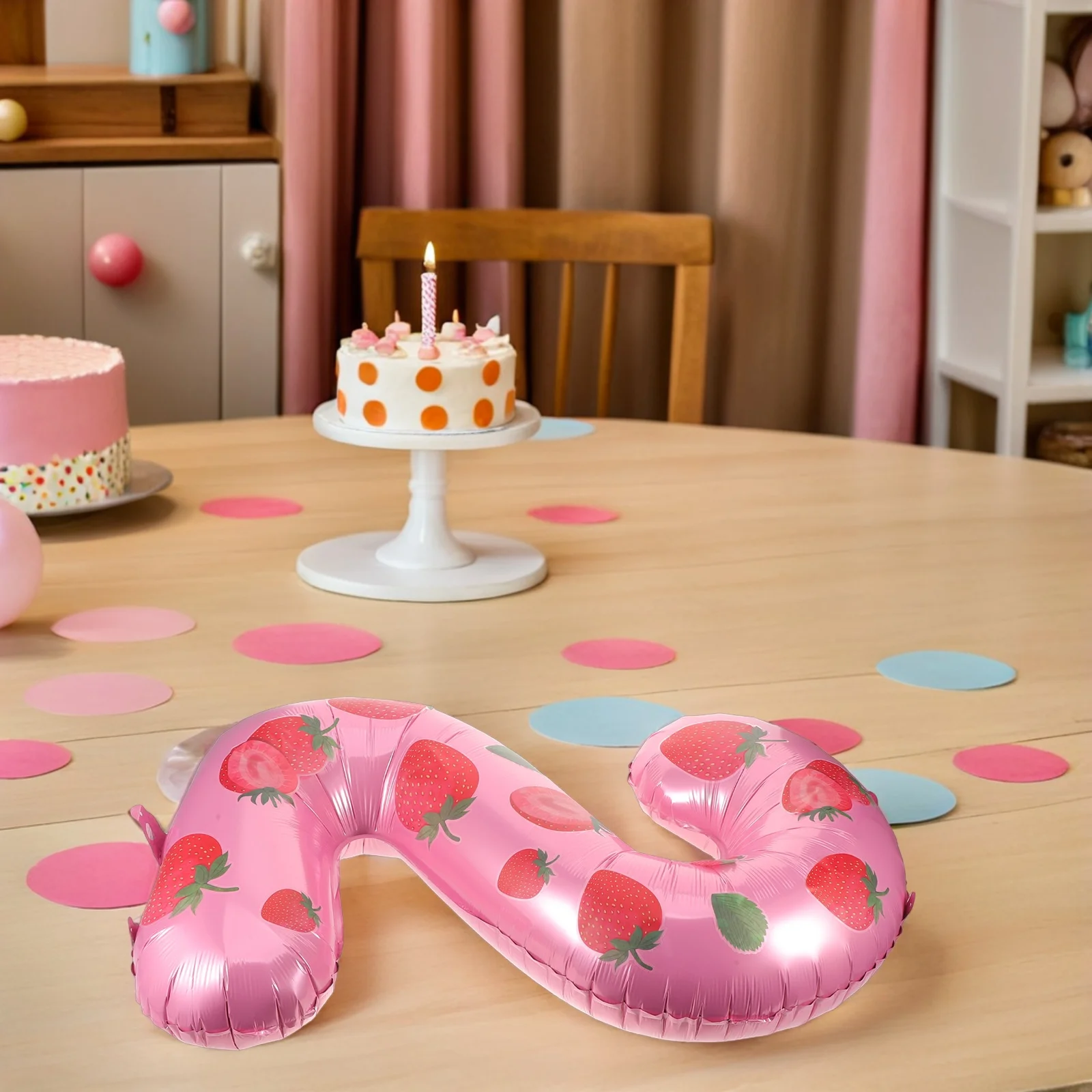 4 قطعة 32 بوصة الفراولة احباط بالونات معدنية عدد 2 بالون الحلو الفاكهة حفلة عيد ميلاد زينة الفراولة بالونات احباط