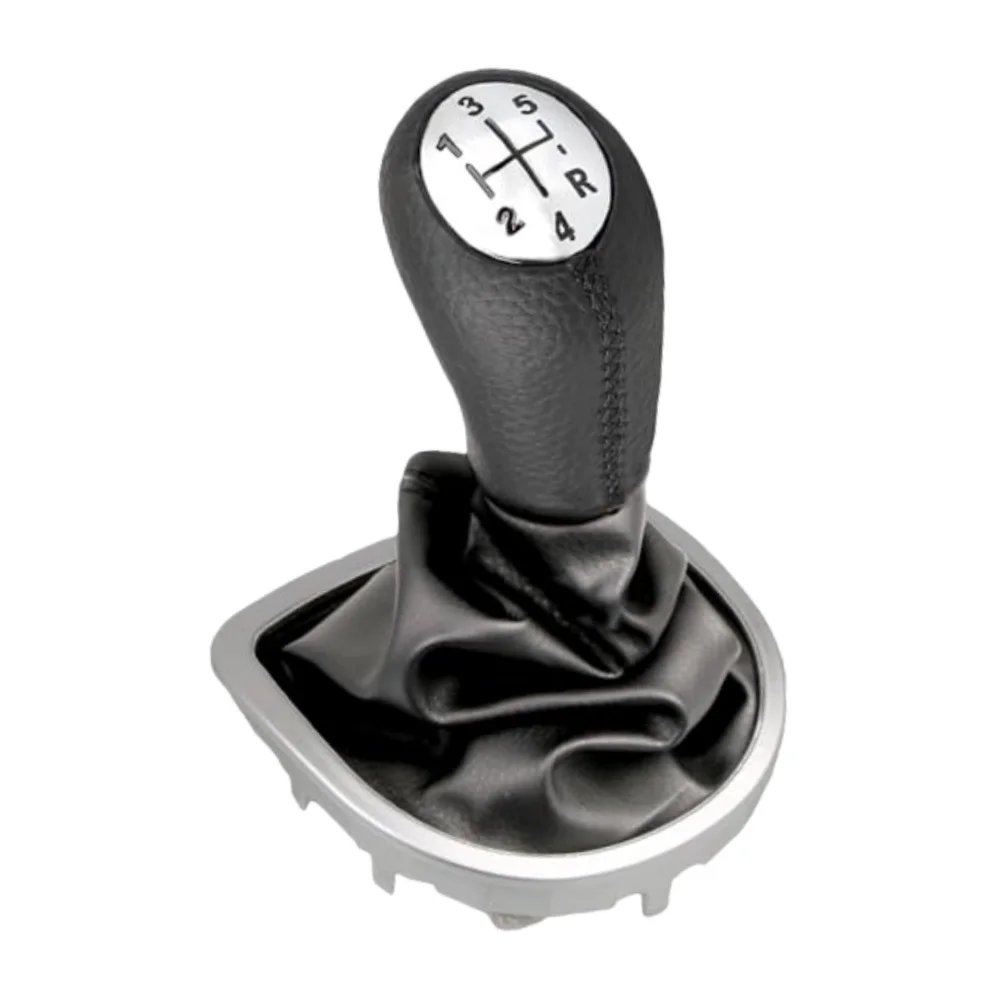 Gear Shift Knob for Renault For Clio 3 2005 2013 Leather and PVC Construction with Matte Chrome for Easy Installation
