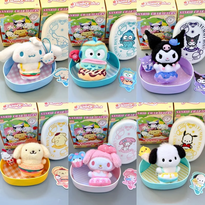 In Stock LDCX Kuromi Family Yummy Box Keychain Doll Series Blind Box My Melody With Bento Box Soft Dress Up Doll Surprise Gift