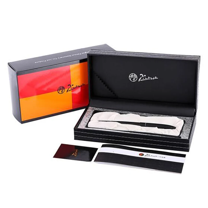 Picasso Pimio 932 Matte Black Barrel Silver Trim Roller Ball Pen Refillable Ink Pen Luxurious Writing Gift Pen Set