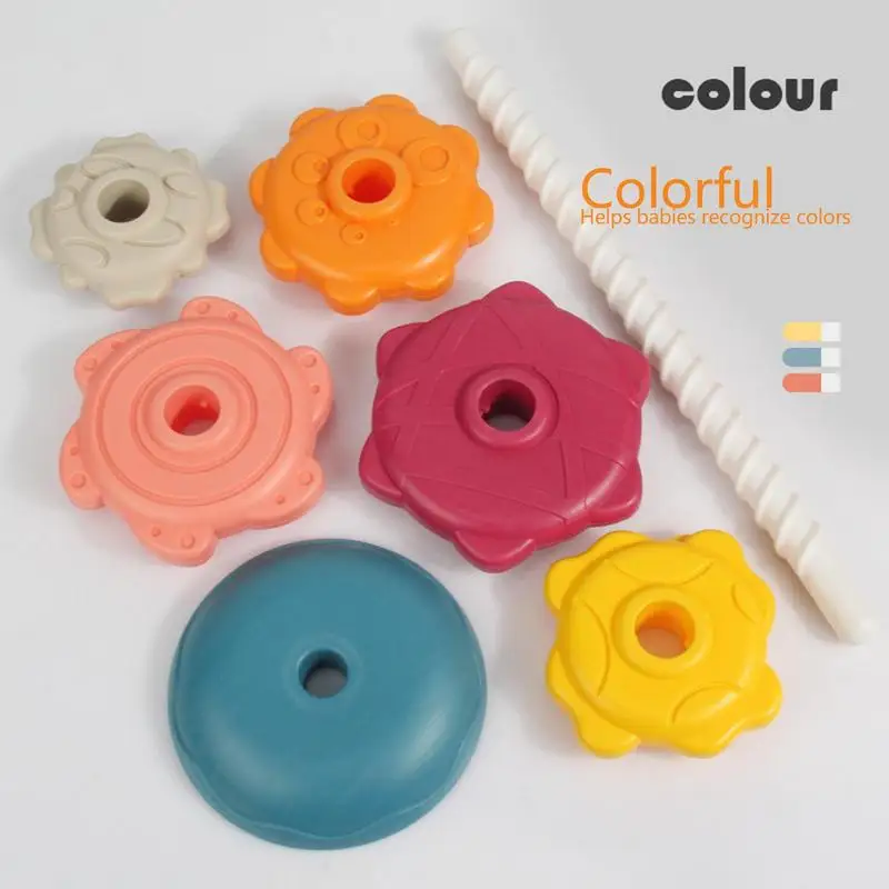 Bé Con Quay Đồ Chơi Trẻ Em Giáo Dục Montessori Đồ Chơi Cầu Vồng Cho Bé Rainbow Xếp Hình Vòng Tháp Trò Chơi Xếp Hìni