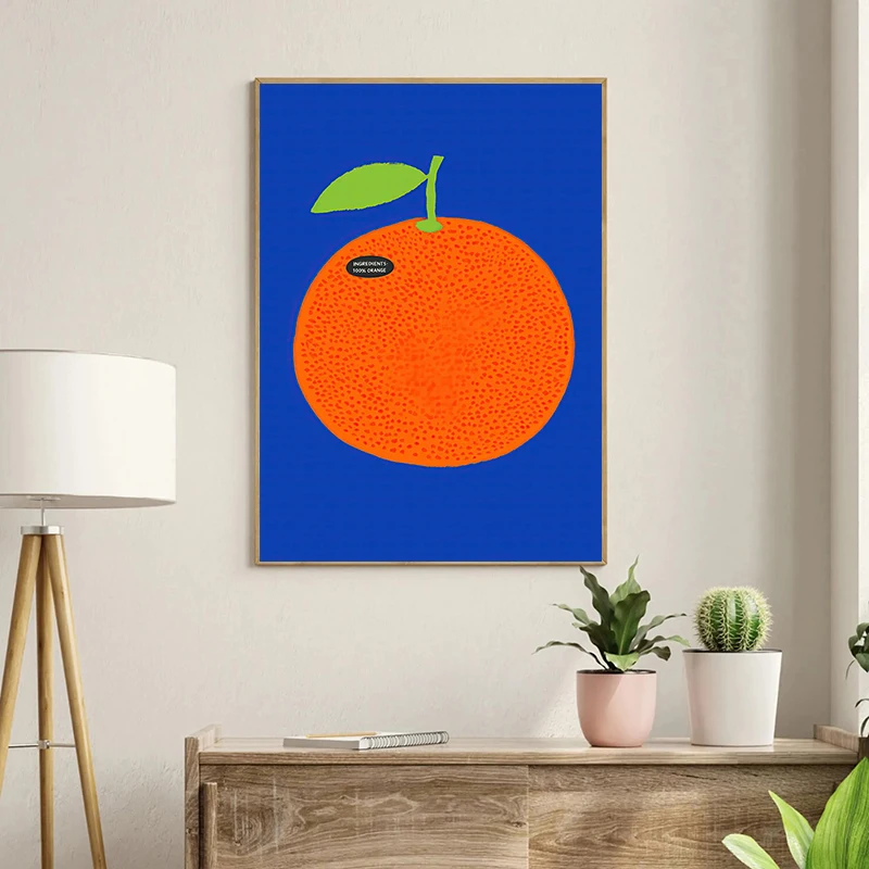 Abstract Illustration Black Cat Orange Horse Forest Mountain Poster Print Canvas Painting Wall Art Living Room Home Decoration