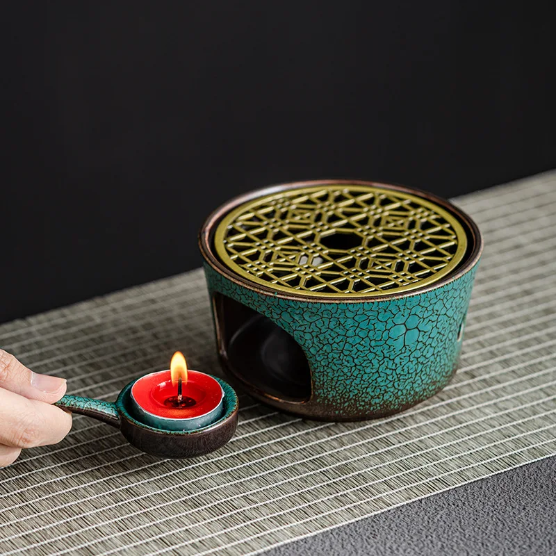 Ceramic Tea Warmer Stove Samovar Candle Camping Portable Japanese Tea Fire Stove Travel Catering Tea Heater Teaware Accessories