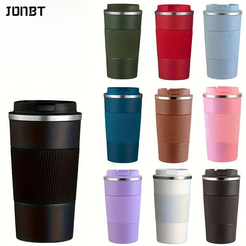 

380/510ML Stainless Steel Coffee Cup Office Thermal Mug Car Silicone Case Anti-slip Portable Travel Insulated Drinking Water Cup