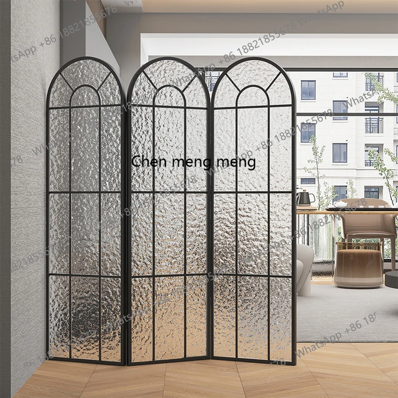 

Nordic light luxury simple modern Changhong glass screen partition living room entrance folding movement