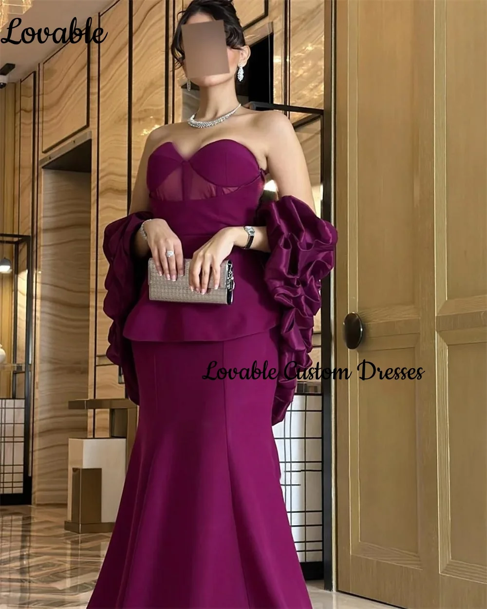 فساتين دبي للحفلات الراقصة مخصصة على شكل حرف a على شكل قلب كشكش مناسبة رسمية فساتين بطول الأرض وسحاب حتى الأشرطة فستان الحفلات #2