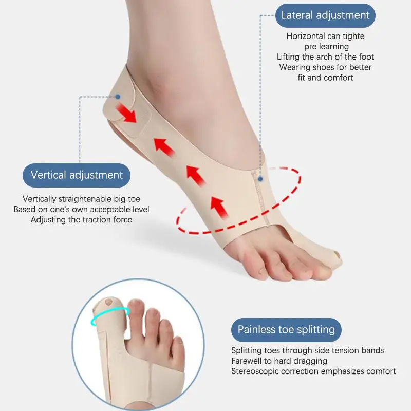 1 pz regolabile punta pollice valgo correttore leggero caviglia tutore correzione della separazione della punta può indossare scarpe osso del piede grande