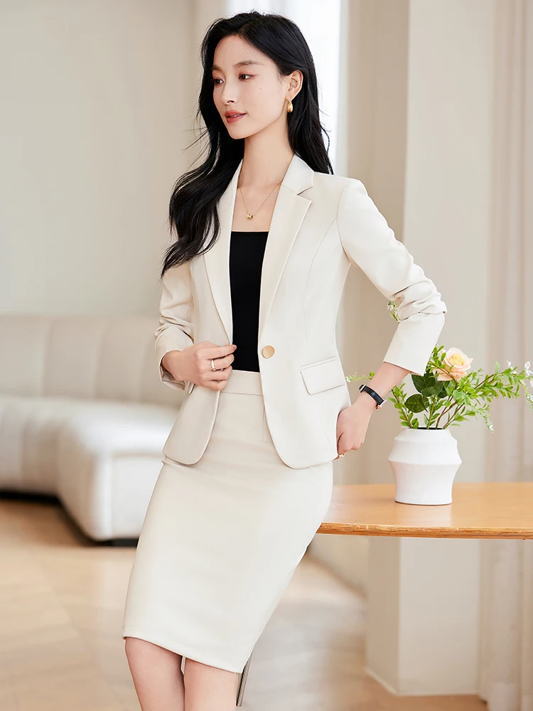 Professional Short Skirt Suit for Women, Elegant Temperament, Unique Design, New Fashion