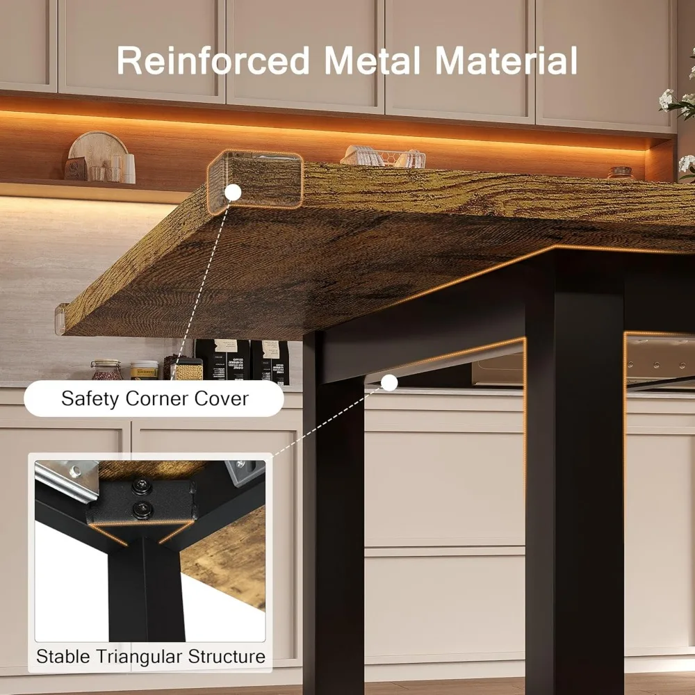 مقاعد طاولة طعام قابلة للتوسيع 4-6، 63 طاولة مطبخ معاصرة، أثاث غرفة طعام ريفي لتناول الطعام، المطبخ، المكتب، Livi