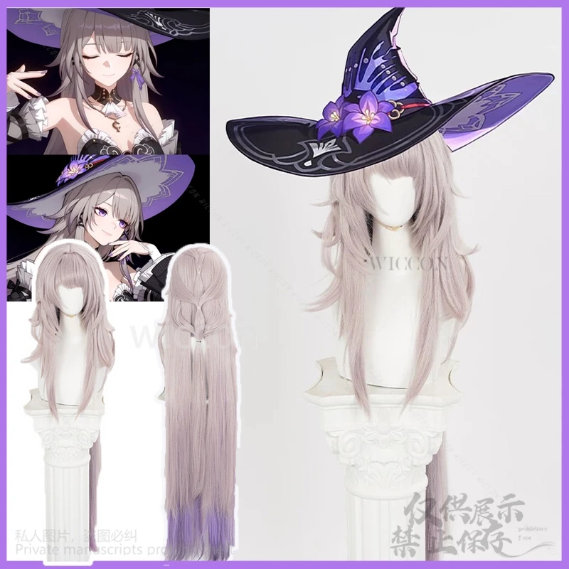 

Anime Game Honkai Star Rail Cosplay The Herta Costume Wigs Long Hair Light Brown PURPLE Hair Tail For Halloween Party Customized
