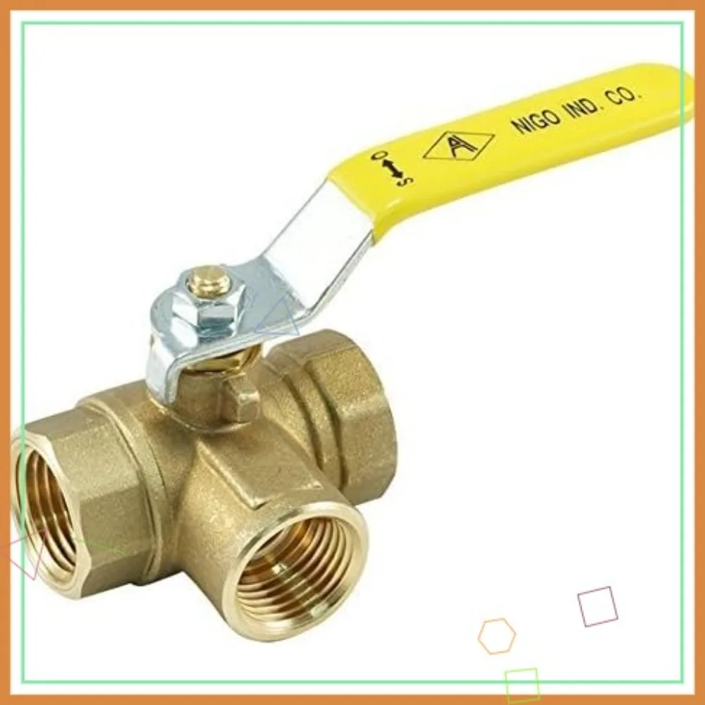 

Трехходовой шаровой кран L-образной формы из кованой латуни, с рычажной рукояткой, с внутренней резьбой NPT, полнопроходной, 400WOG (1 дюйм) для сантехники