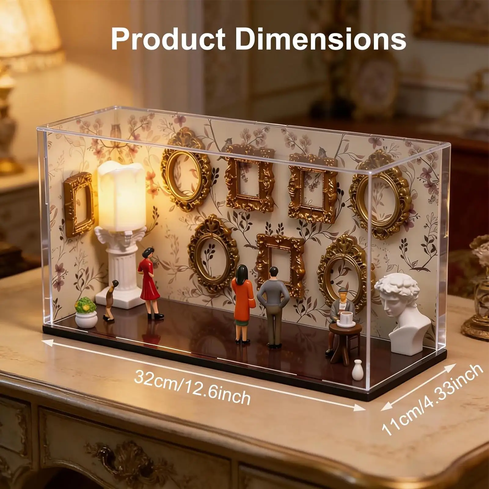 Mini DIY Museum-Set mit 9 Goldrahmen und 5 Figuren für Erinnerungswand, Heim- und Bürodekoration, Jubiläums- und Hochzeitsgeschenk, Bastelset