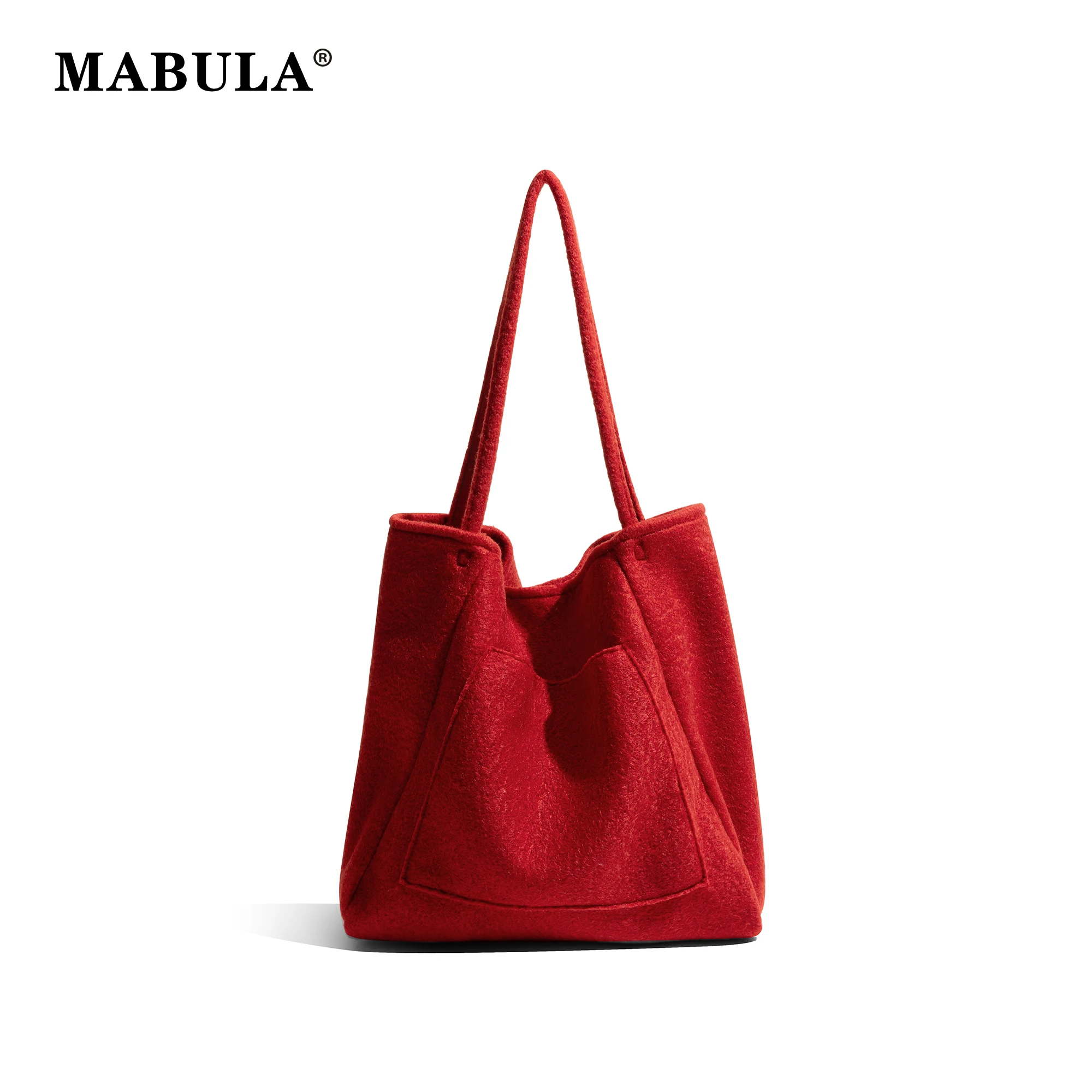 

MABULA Women's Stylish Square Tote Handbag Solid Color Large Capacity Shopping Pouch Simple Casual Ladies Daily Commuter Satchel