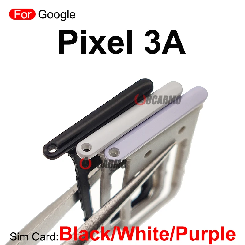 Black Purple White SIM Card Tray Slot For Google Pixel 3 3A XL 3XL 3axl Replacement Parts