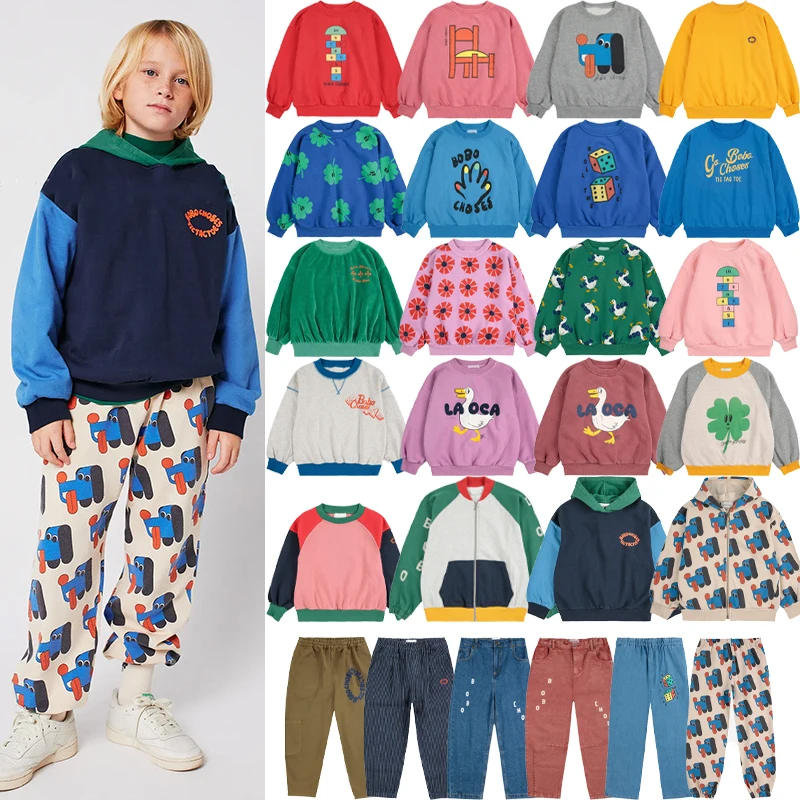 

2025 New Autumn Winter Kids Cotton Sweatshirt and Pants Set Boys Girs Round Neck Printed Top Korean Children's Fashion Clothing