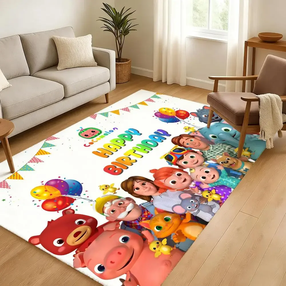 Cartoon C-CoComelon-S Cute Music Floor Mat Soft Thickened Non-Slip Bedroom Living Room Door Mat Home Decor Flannel Rugs