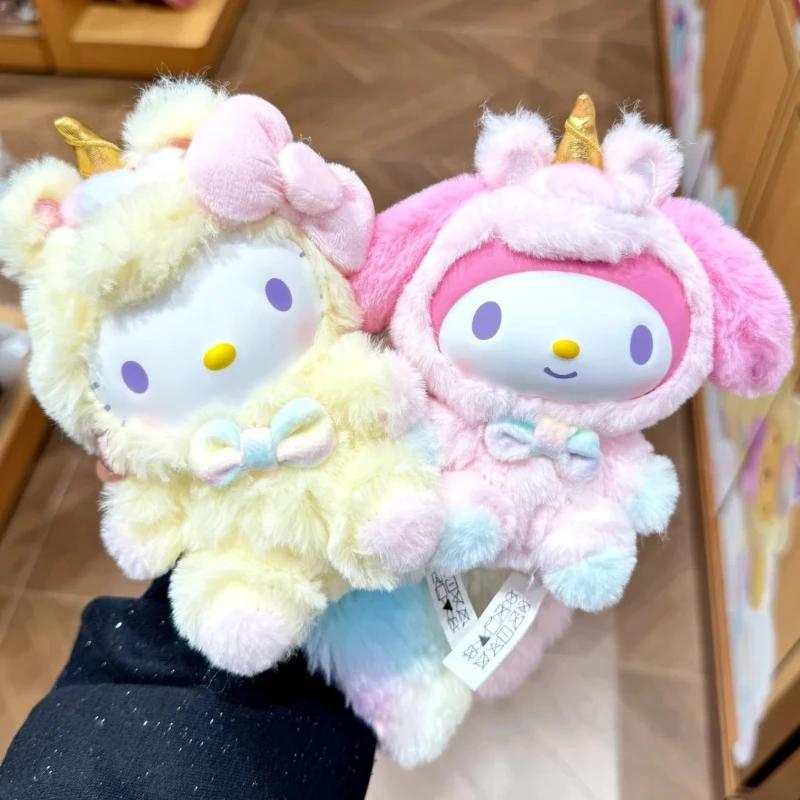 

Набор из 6 игрушек-подвесок Kawaii Hello Kitty Kuromi Sanrio Dream Unicorn Serie: милые виниловые плюшевые фигурки в закрытой упаковке, украшение для сумки для девочек, подарок