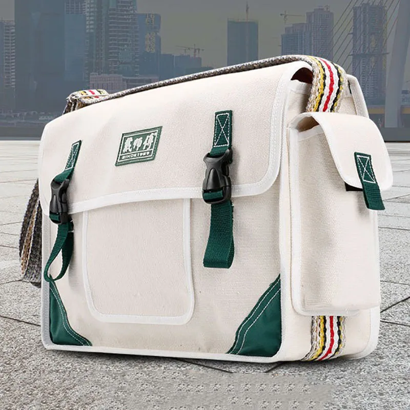 Electrician Professional Tool Bag Multifunctional Single Shoulder Bag Canvas Mechanical Workshop Wood Working Tool Repair Kit