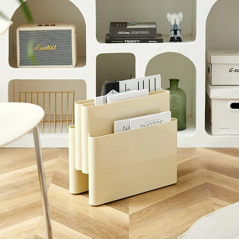 Ins Nordic Living Room Book Shelf Ground Magazine Rack Web Celebrity Desktop Decoration Photo Props Book Organizer