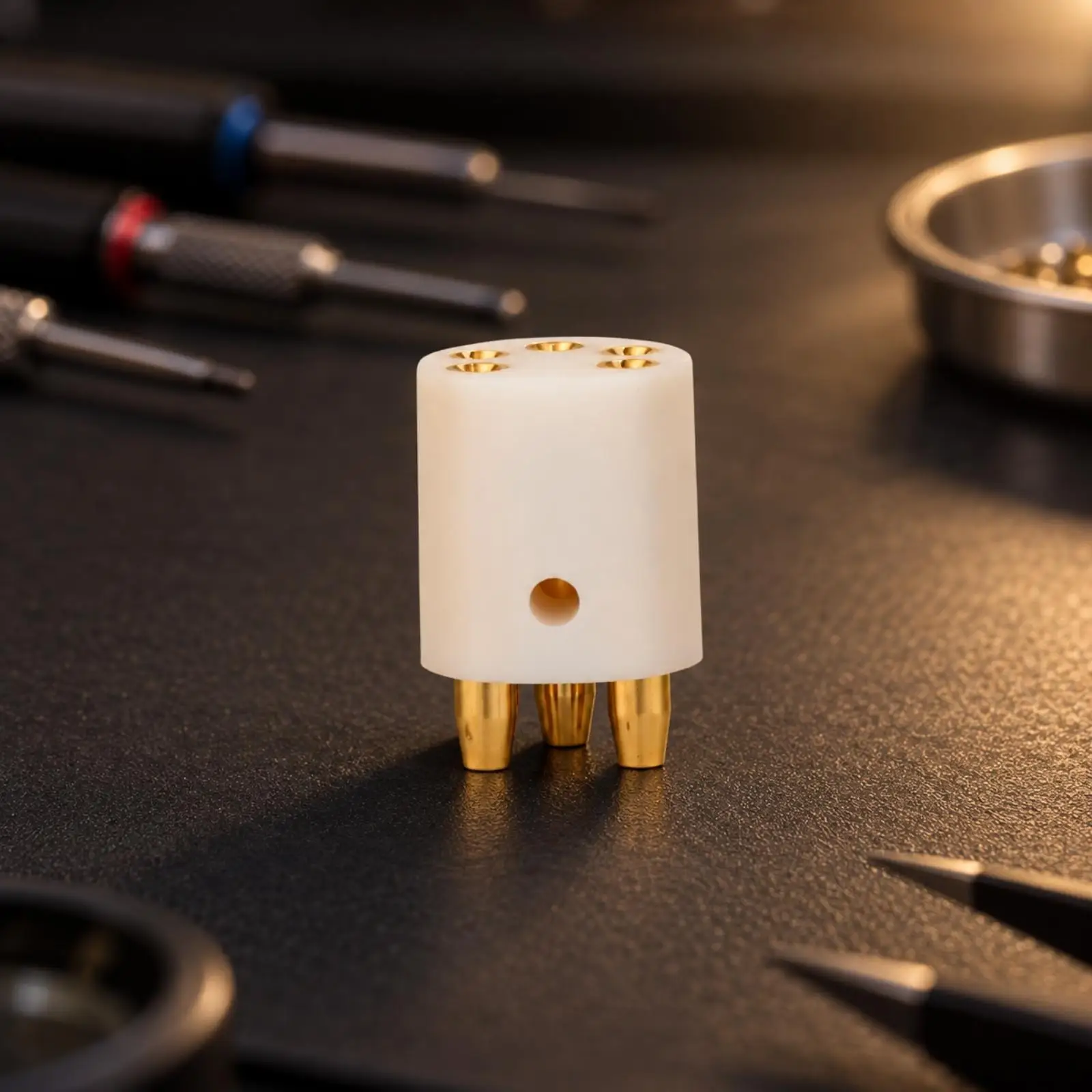 Gold Contact 5 Pin Female Phono Connector for Turntable Tonearm Wire Soldering Audio Cable Builds