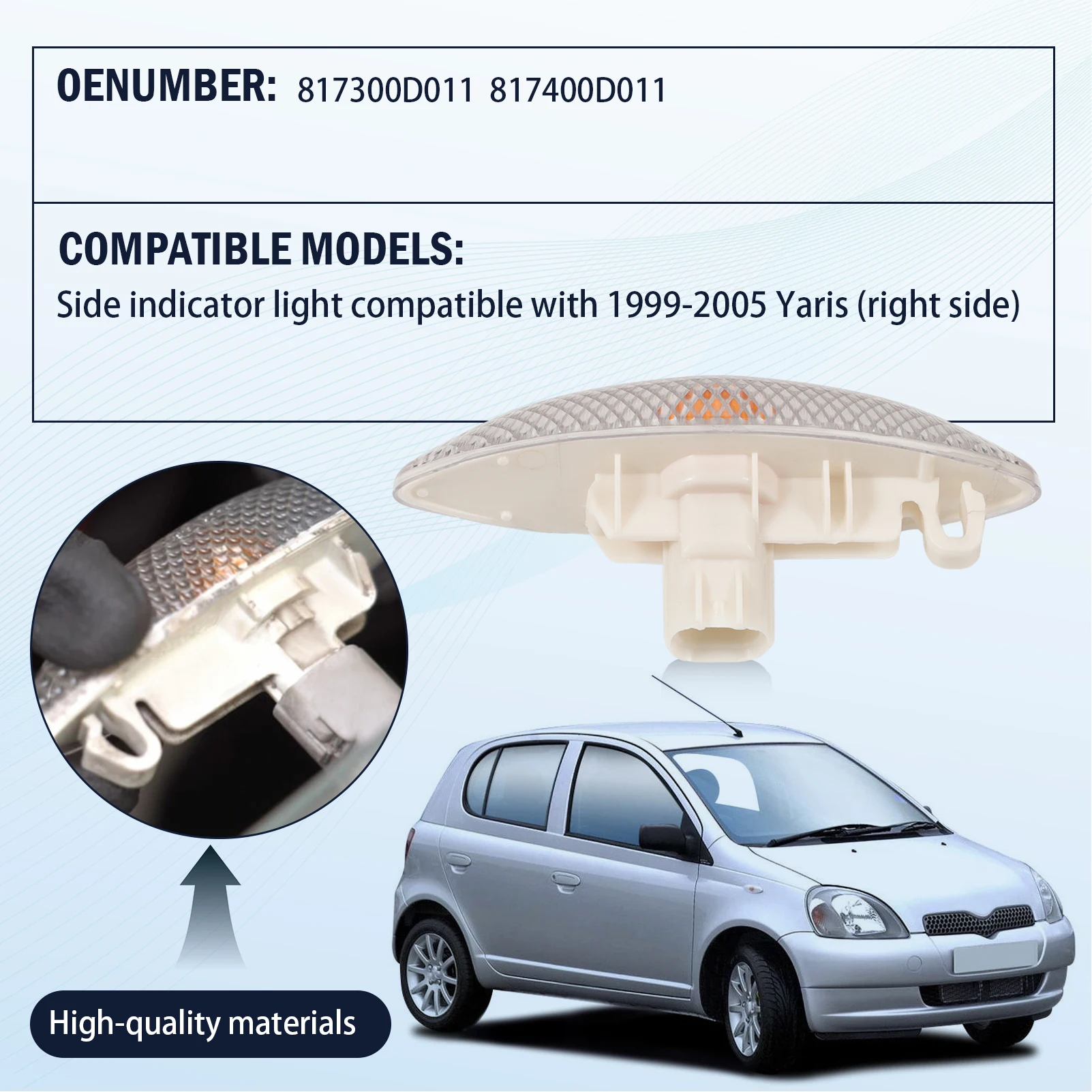 1 шт. правая боковая габаритная лампа указателя поворота 817300D011 для TOYOTA Echo Yaris 1999-2005 817400D011