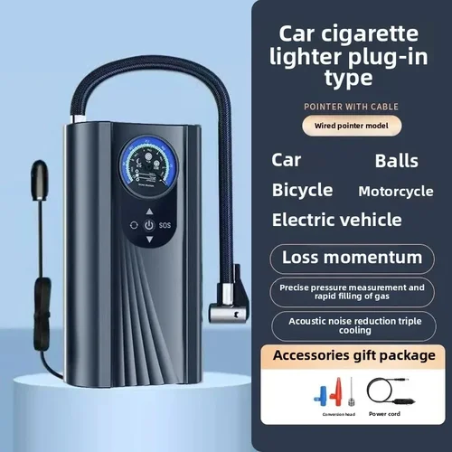 Imagen 2 del producto Bomba de aire eléctrica, inflador de neumáticos, compresor portátil, pantalla Digital, inflador recargable, inflado rápido para coche Amagi