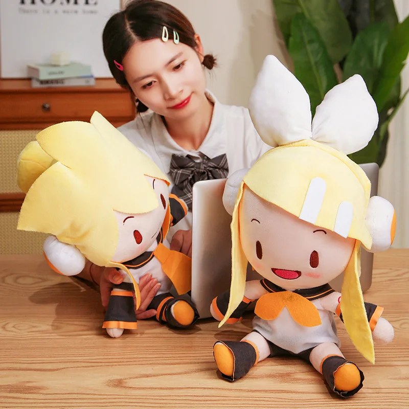 

Мультяшная плюшевая кукла Кагамине Лен, мягкая плюшевая игрушка, украшение для дома, кукла-компаньон для сна, Рождественский подарок для мальчиков и девочек