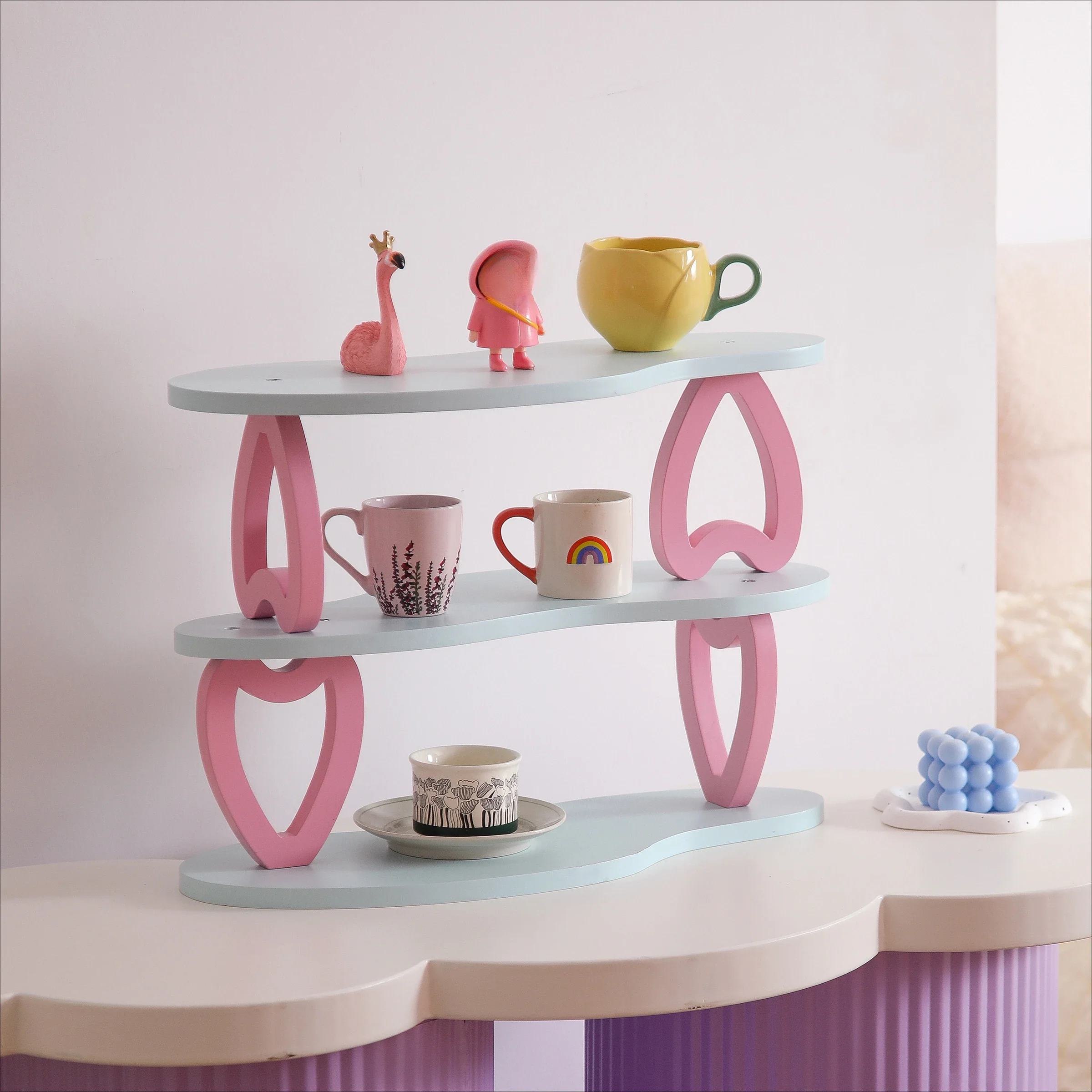 Dopamine Color Layered Shelf Desktop Finishing Shelf Perfume Layer Shelf Cup