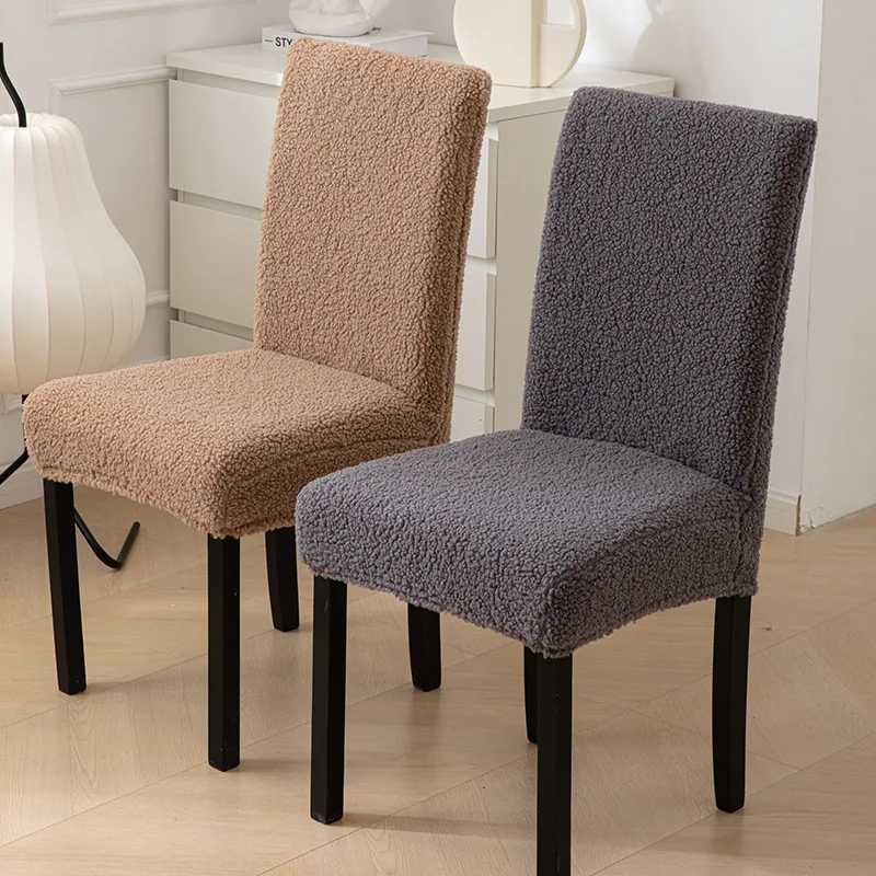 Autumn and winter new Teddy velvet padded chair cover universal dining chair cover stool cover home dining table seat.