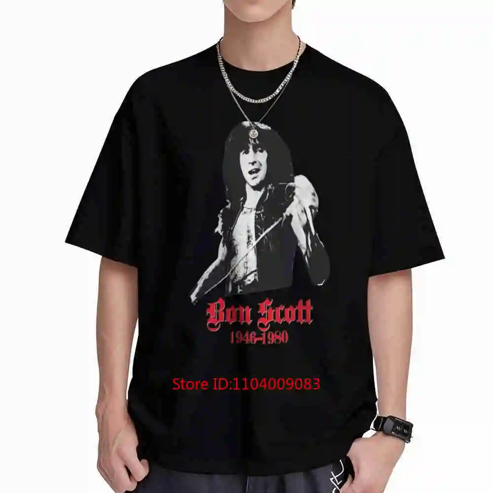 Camiseta de manga corta Bon Scott Rock 100% algodón
