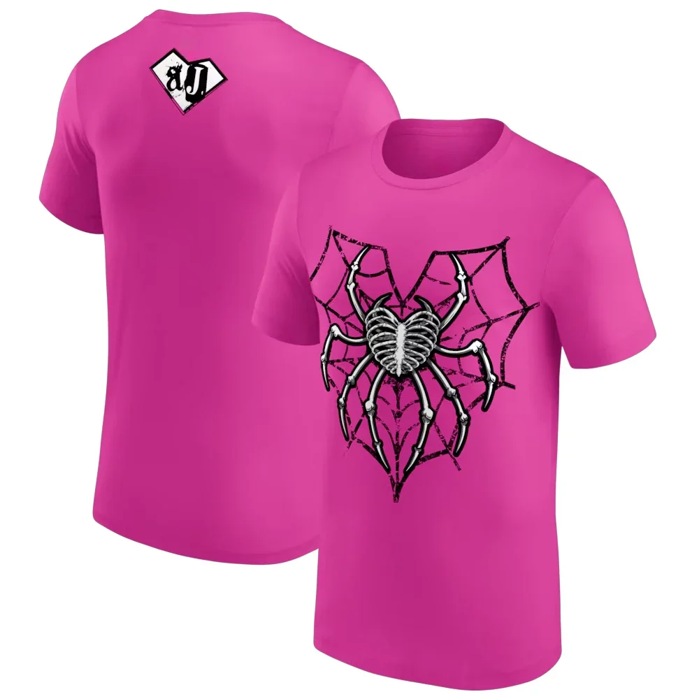 Men's Pink AJ Lee Spider Web Heart T-Shirt 3D Printed Sports Quick Dry Short Sleeve Top Daily Casual Plus Size T-Shirts 2026