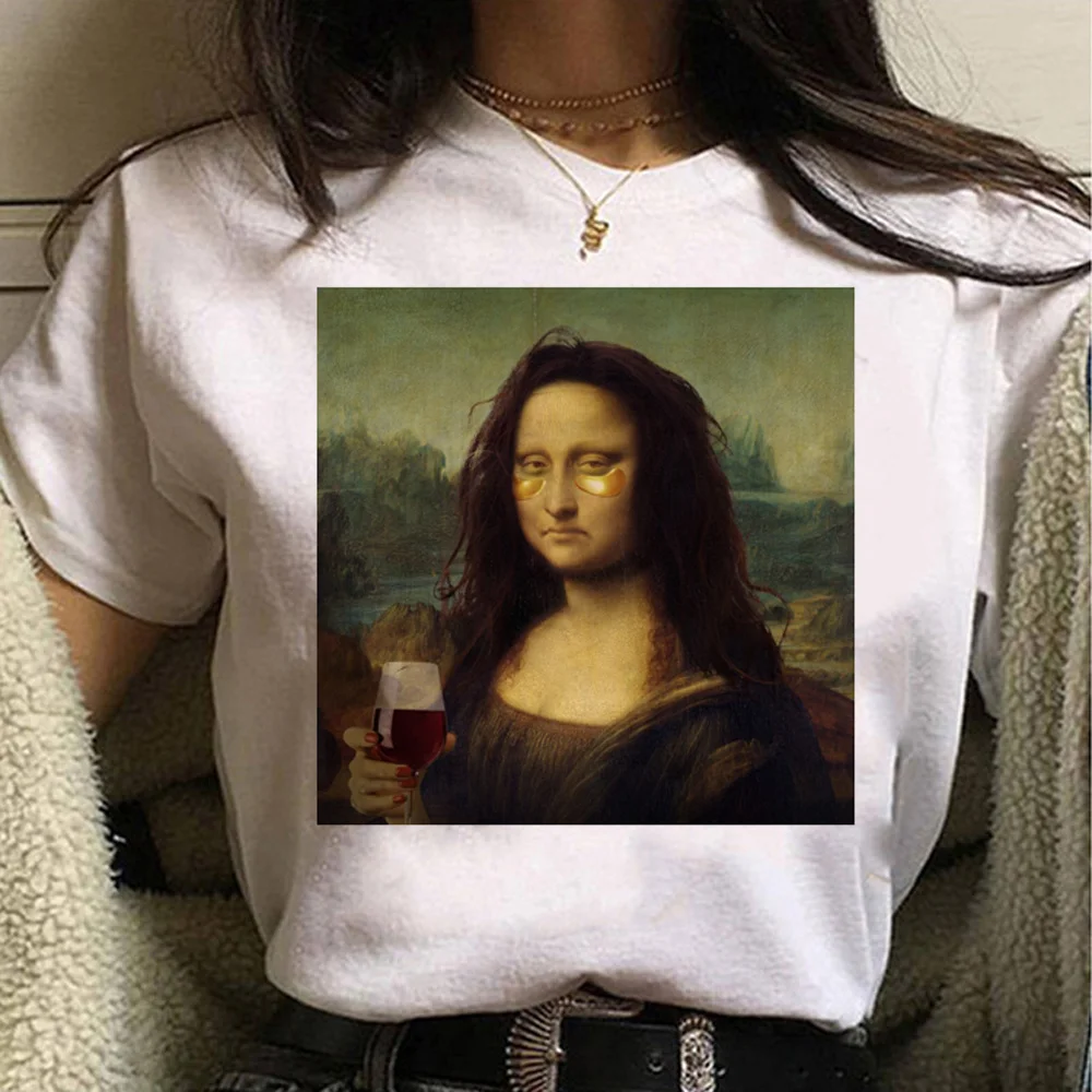 Mona Lisa tshirt women graphic t-shirts girl graphic designer streetwear clothing