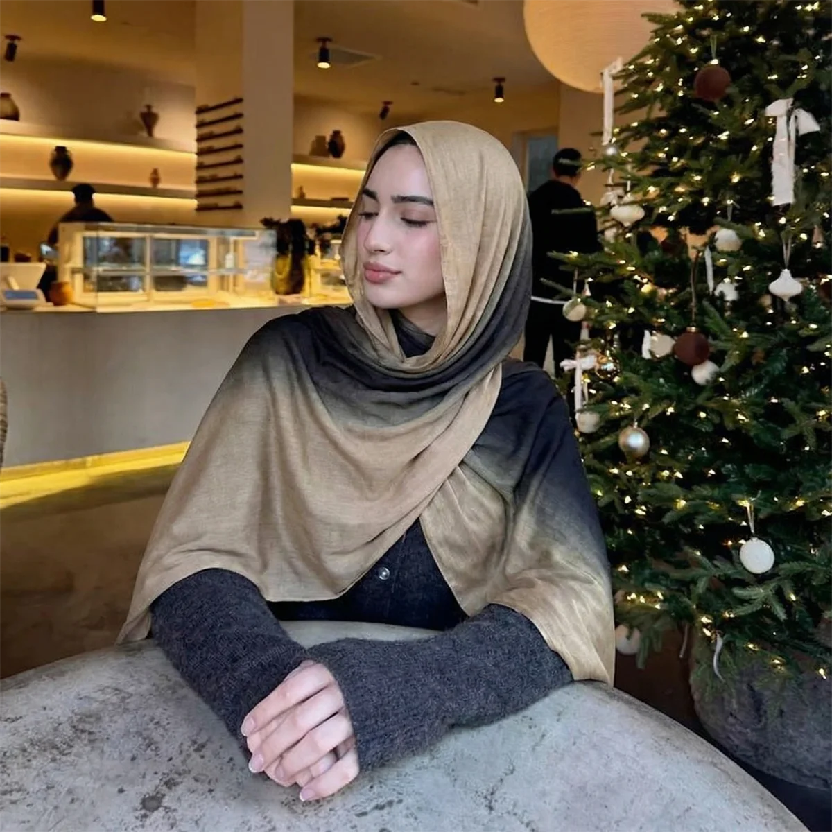 

Breathable Hijab Long Tube Undercap Solid Scarf African Turban Full Neck Coverage Ethnic Headband Stylish Headwear For Ladies