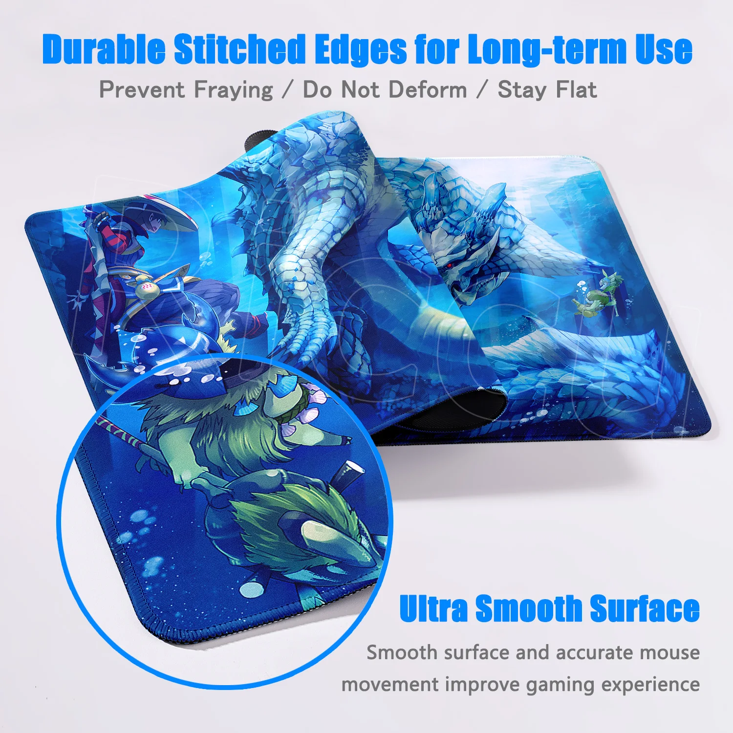 Nouveau papier peint jeu Monster Hunter Wilds tapis de souris en caoutchouc antidérapant bord de jeu serrure Eage tapis de jeu ordinateur portable Cool tapis de bureau accessoires