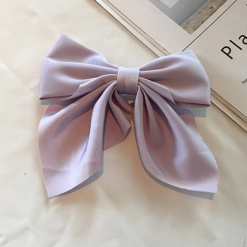 Fashion Simple Solid Color Bow Hair Clip Headpiece Duck Mouth Clip Hair Clip Women Hair Accessories