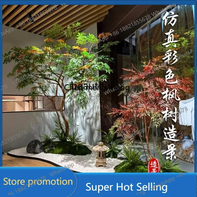 A485 Simulation green maple fake tree landscape window soft landscaping plant combination green plant decorative ornament