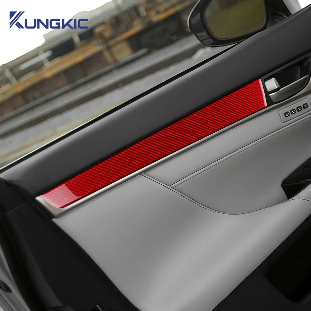 For Lexus GS GS250 GS350 GS200t GS450h L10 2012 2013 2014 2015 2016 to 2019 Real Soft Carbon Fiber Car Door Protection Panel view 3