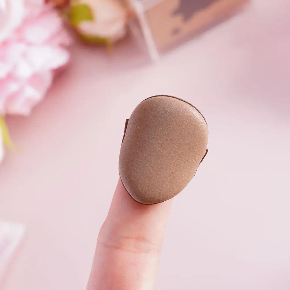 6 個ミニメイクブレンダーパフクイックブレンドチョコレートカラーメイクアップスポンジドライウェット使用両面化粧ツール毎日のメイクアップ