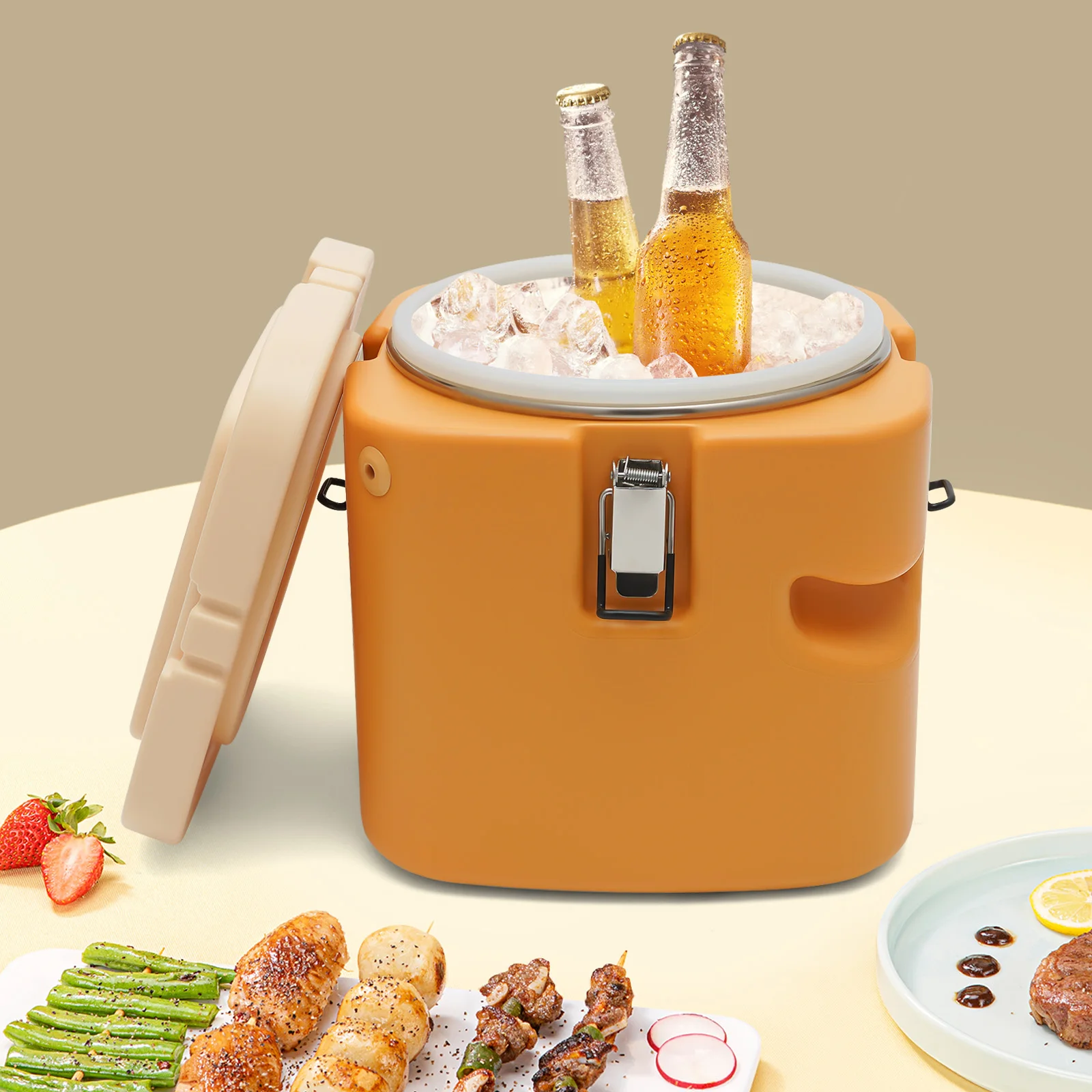 

9.5L/2.5gal Commercial Food Warmer Insulated Soup Container Insulated Soup Carrier Coolers 304 Stainless Steel