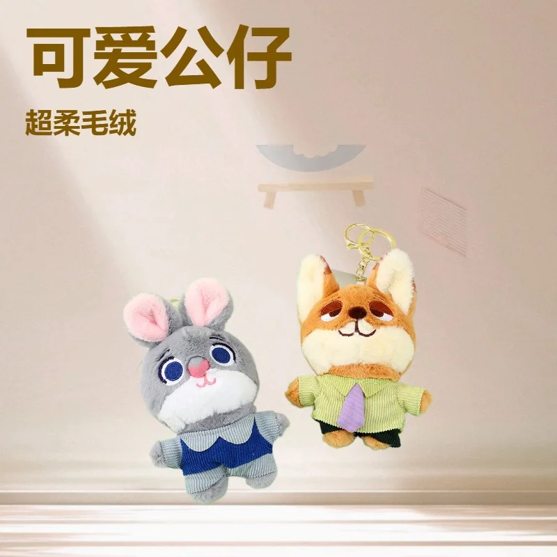 

Disney Cute Plush Pendant Keychain Anime Nick Fox Judy Rabbit Doll Keychains Trendy Bag Plush Keychain Charm Ideal as Gifts