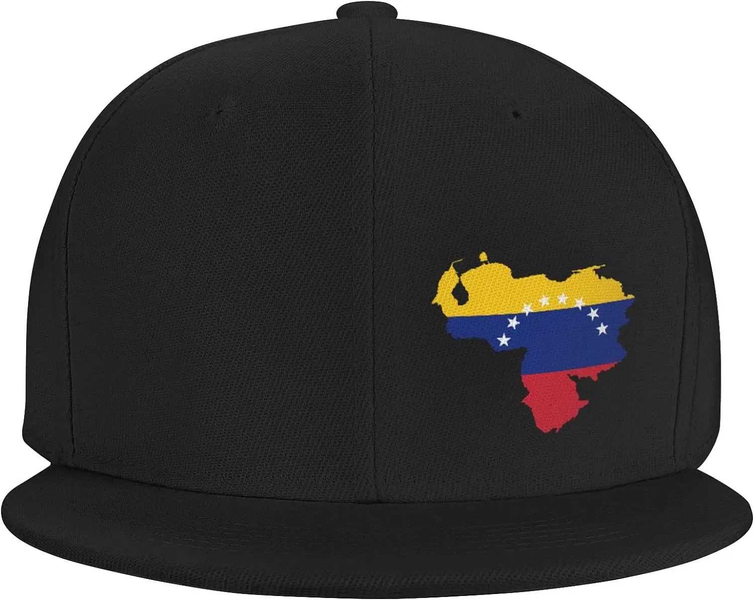 Flat Brim Cap Snapback Hat for Men - Venezuela Map Flag Prints Adjustable Baseball Cap