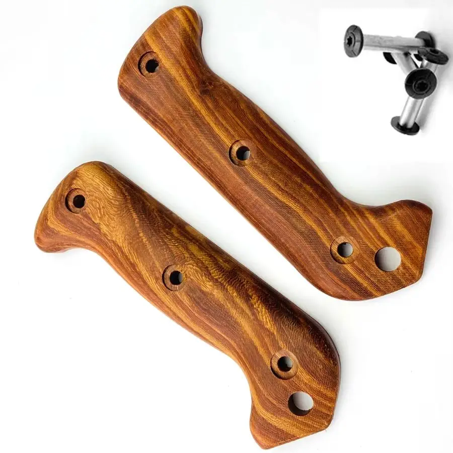 3 Natural Solid Wood Materials Custom Knife Handle Scales With Screws For Kabar BK2 BK9 Knives Grip Replace Accessories Parts