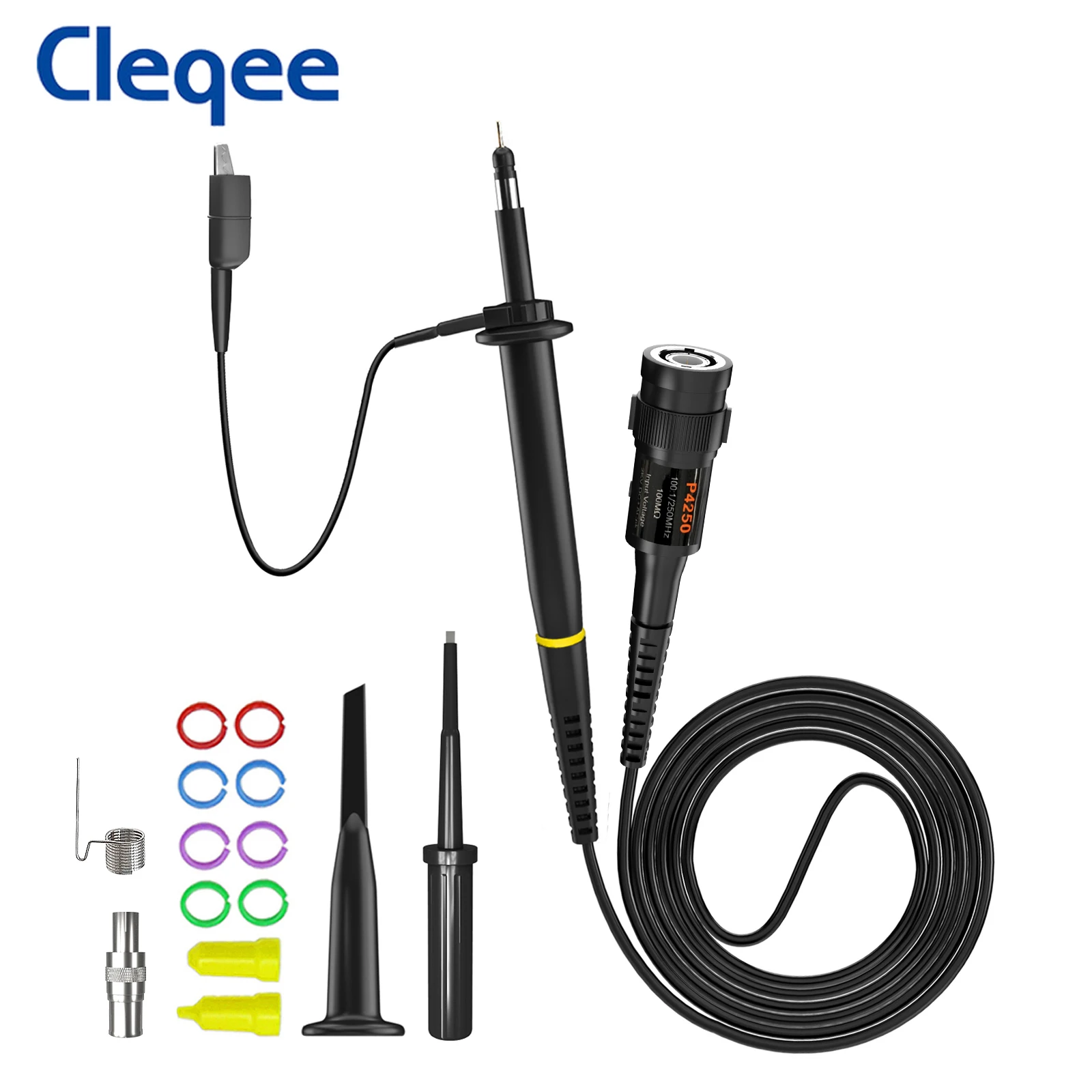 Cleqee P4250 1PCS 100X Oscilloscope Probe 100:1 250MHz 2KV Withstand High Voltage For Oscilloscope Owon liliput