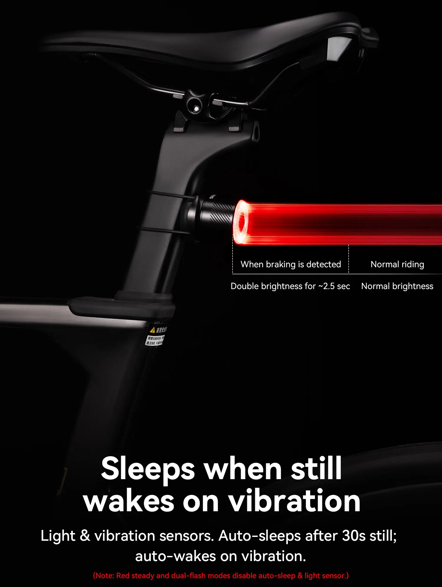 luz de bicicleta bajo la lluvia