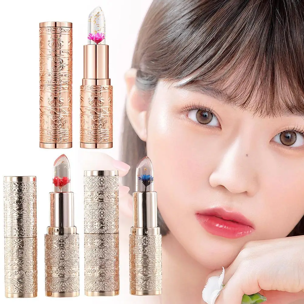 

Moisturizing Temperature Color Change Lipstick Non Stick Cup Waterproof Flower Petal Lipstick Anti-drying